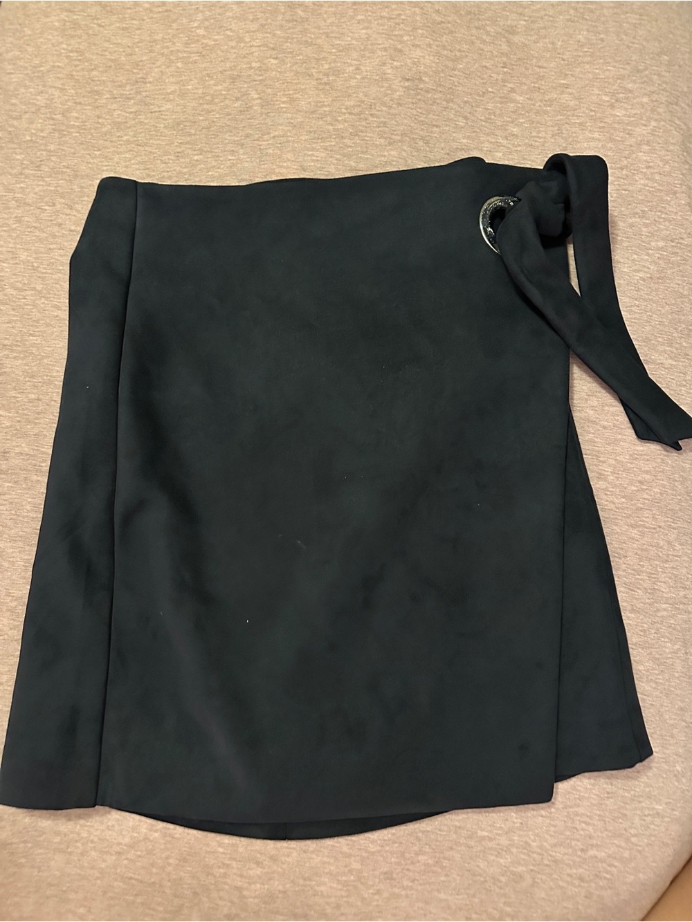 LOFT Navy Wrap Skirt with Side Tie Accent